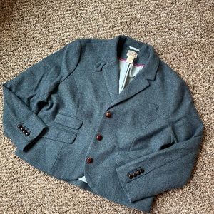 L. L Bean vintage blue wool textile blazer